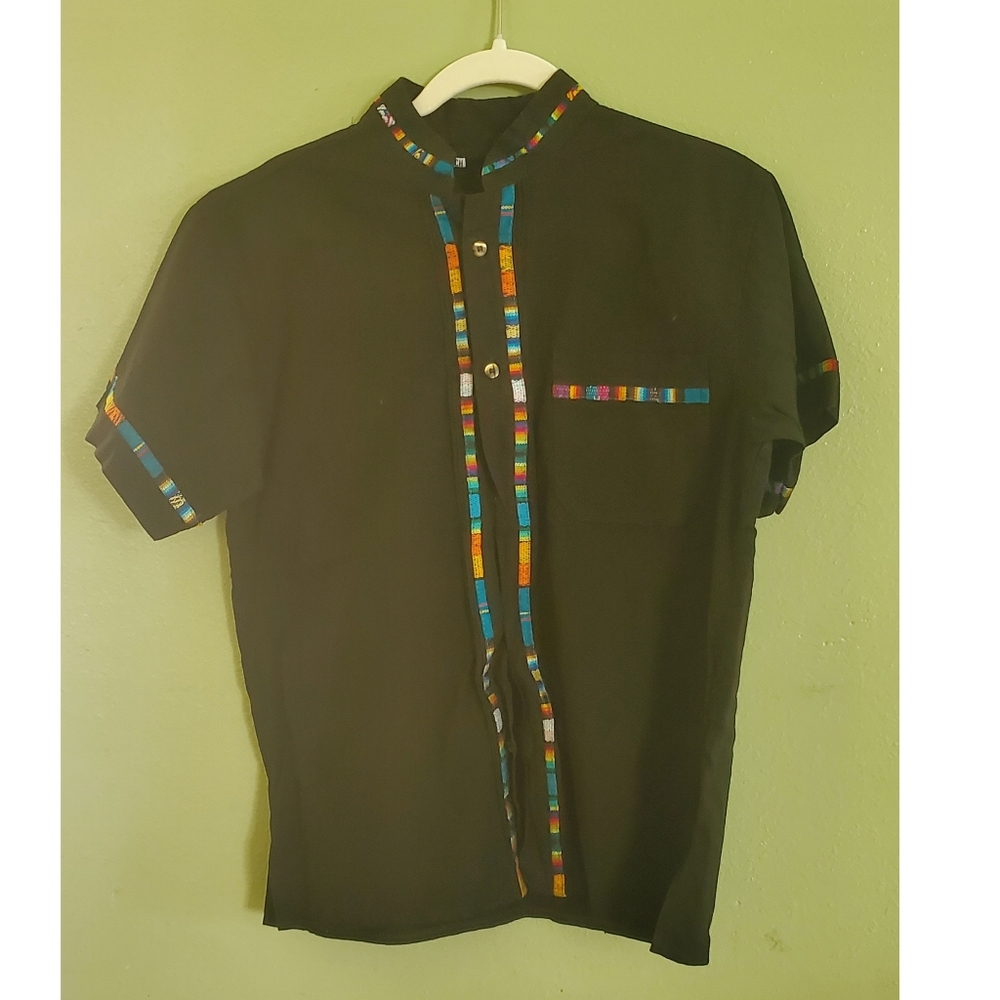 BLACK GUAYABERA FOR MEN
